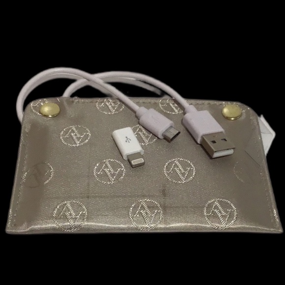 Adrienne Vittadini Wristlet/Clutch with Detachable Phone Charger Pack, Gold - Picture 7 of 10